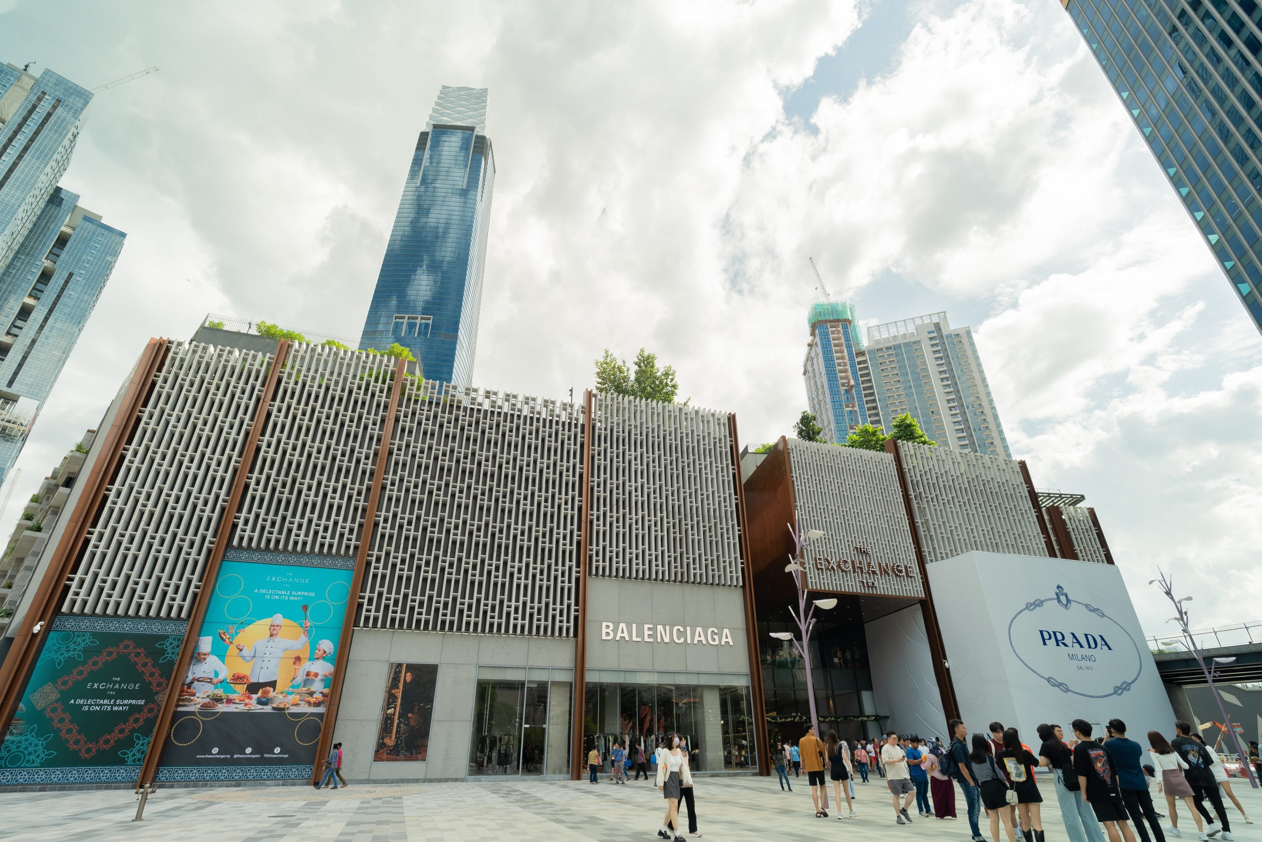 View of The Exchange TRX mall.It is a integrated development that offers a vibrant hub of shopping, entertainment, office and hotel in KL. People can seen exploring around it
